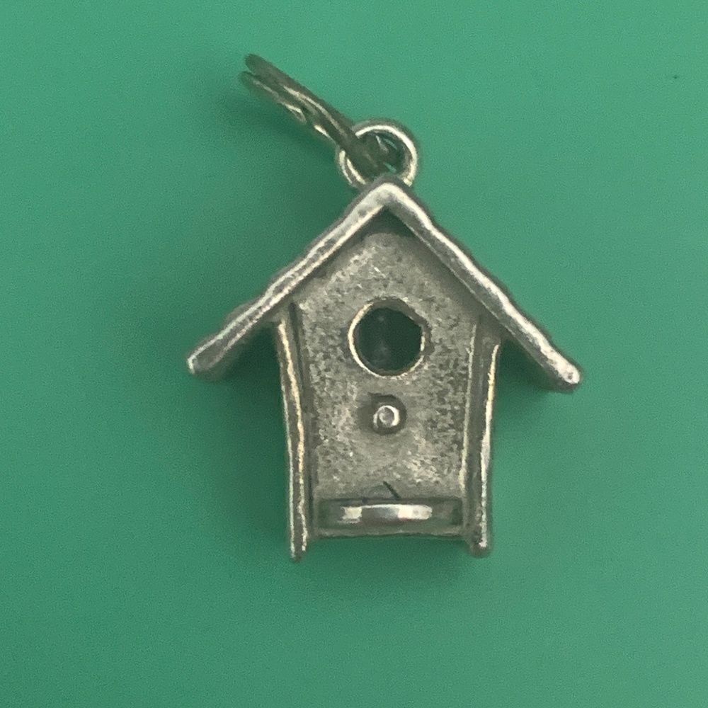 Birdhouse Sterling Silver Jewelry Charm #traditional birdhouse #wildlife